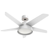 VENTILADOR TECHO BASE BLANCA Y 5 ASPAS EN MADERA 132 CM. 35W