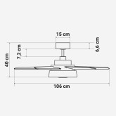 VENTILADOR TECHO BASE BLANCA Y 5 ASPAS EN MADERA 132 CM. 35W