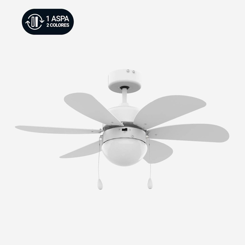 VENTILADOR TECHO MECÁNICO GENEVA 6030/BLANCO/6ASPAS/75CM/50W