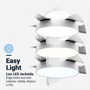VENTILADOR TECHO BASE BLANCA Y 5 ASPAS BLANCAS 136 CM. 80W