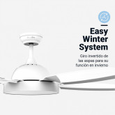 VENTILADOR TECHO BASE BLANCA Y 5 ASPAS BLANCAS 136 CM. 80W