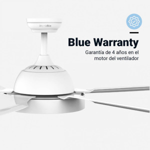 VENTILADOR TECHO BASE BLANCA Y 5 ASPAS BLANCAS 136 CM. 80W