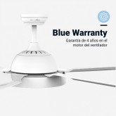 VENTILADOR TECHO BASE BLANCA Y 5 ASPAS BLANCAS 136 CM. 80W