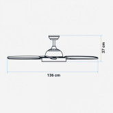 VENTILADOR TECHO BASE BLANCA Y 5 ASPAS BLANCAS 136 CM. 80W