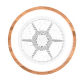 VENTILADOR DE TECHO TIPO BOX COLOR BLANCO Y MADERA 50CM WIFI