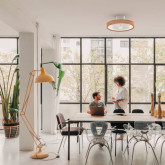 VENTILADOR DE TECHO TIPO BOX COLOR BLANCO Y MADERA 50CM WIFI