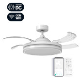 VENTILADOR TECHO TUVALU ASPAS RETRACTILES BLANCO 107 CM WIFI