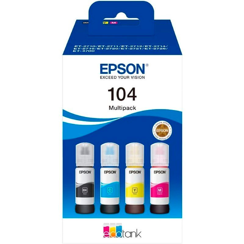 INK JET EPSON ORIG.C13T00P640 ECOTANK Nº 104 MULTIPACK