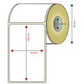 ROLLO ETIQUETAS 62X100 (DIAM. 80MM) 300 ETIQ/ROLLO-PACK 6