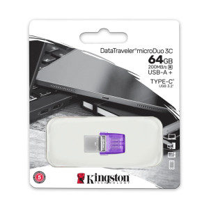 PENDRIVE KINGSTON 256GB USB 3.2 TYPE-A + USB TYPE-C