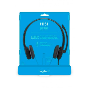 AURICULAR LOGITECH H151 CON MICRÓFONO JACK 3.5 NEGROS