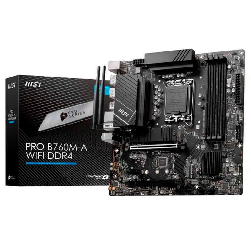 PLACA BASE MSI B760M-A WIFI DDR4 LGA 1700 MATX 911-7D99-001