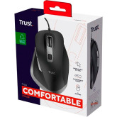 RATON TRUST ERGONOMICO FYDA ECO 5000 DPI NEGRO/PLA