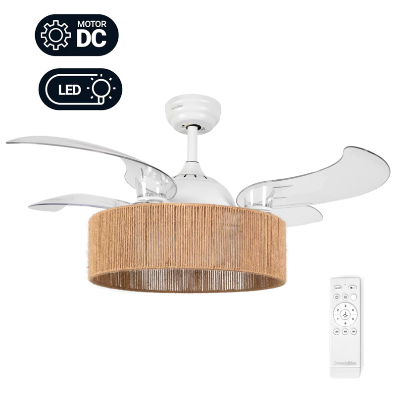 VENTILADOR TECHO CON ASPAS RETRACTILES JALOQUE 5042WFC 104CM