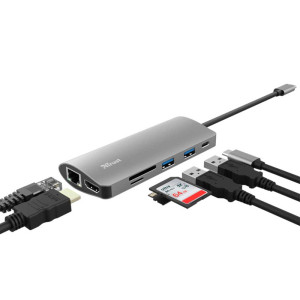 HUB USB 2.0 TIPO-C TRUST DALYX 2USB/1USB-C/1RJ45/1HDMI/MICRO