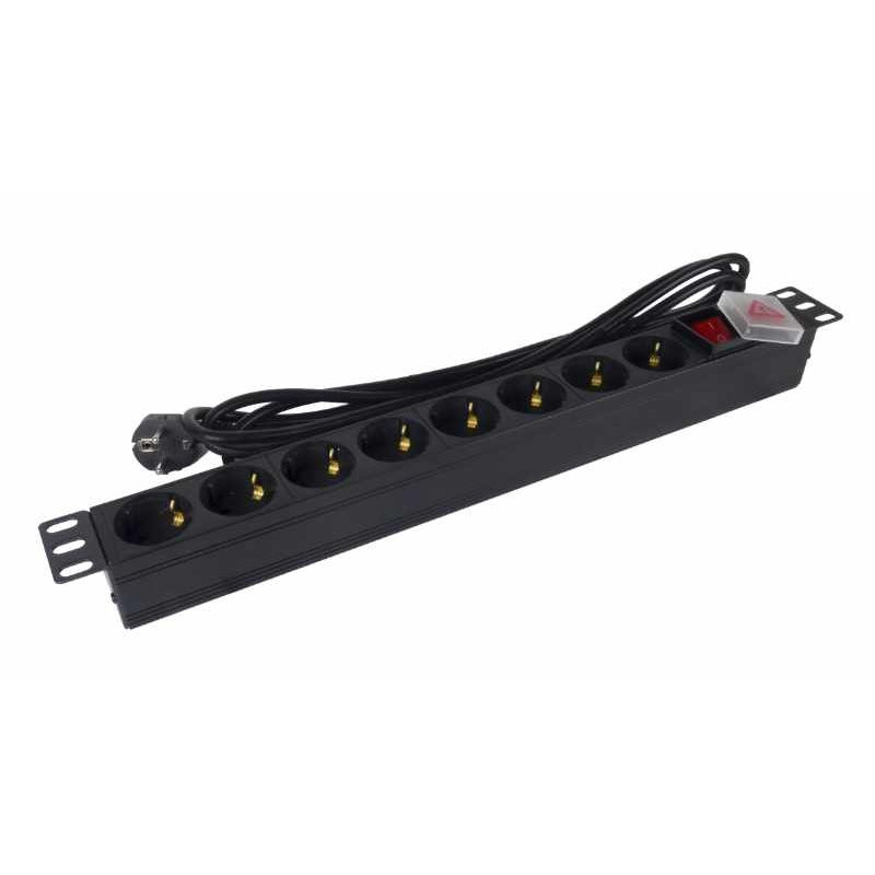REGLETA 8 TOMAS 16A + INTERRUPTOR NEGRA 3 M BNS 1520