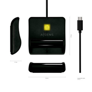 LECTOR DE DNI USB TIPO-C AISENS NEGRO ASCR-SN03C-BK