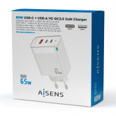 CARGADOR AISENS ASCH-65W3P007-W 2XUSB TIPO-C 65W