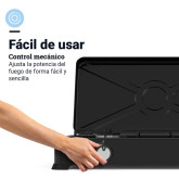 PLACA GAS PORTÁTIL UNIVERSAL BLUE 2 FUEGOS COLOR NEGRO