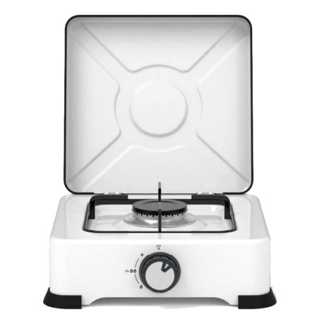 PLACA GAS PORTÁTIL UNIVERSAL BLUE 1 FUEGO COLOR BLANCO