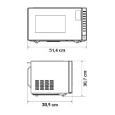 MICROONDAS 25 LITROS. GRILL. CONTROL DIGITAL. INOX