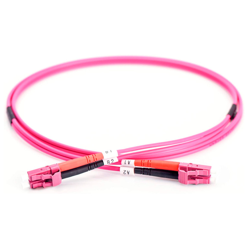 CABLE DE FIBRA OPTICA DX 50/ 125 OM4 LC-LC UPC VIOLETA 2 M.