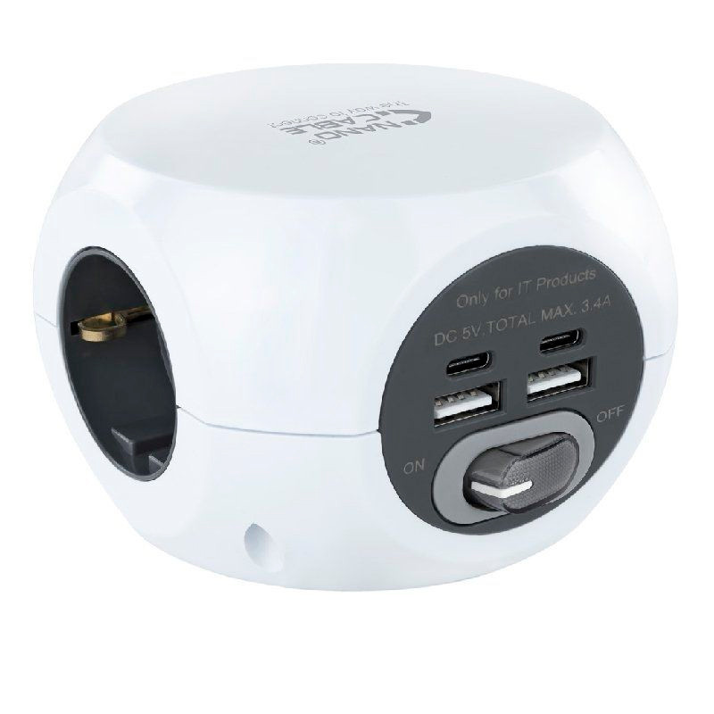 REGLETA ALIMEN.3 TOMAS TIPO F + 2X USB-A Y 2X USB-C CON INTE