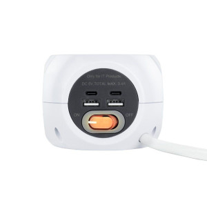 REGLETA ALIMEN.3 TOMAS TIPO F + 2X USB-A Y 2X USB-C CON INTE