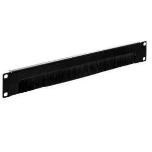 PANEL FRONTAL GUIA CABLES  PHASAK 19" 1U CON CEPILLO NEGRO
