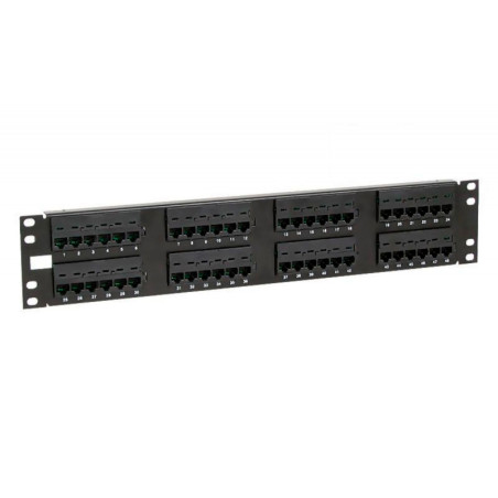 PATCH PANEL 19" PHASAK CAT.6 UTP DUAL 48P. 2U NEGRO PU2849