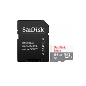 MICRO SD XC SANDISK ULTRA 64GB CL10 + ADAPTADOR