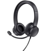 AURICULARES TRUST AYDA CON MICROFONO USB NEGROS