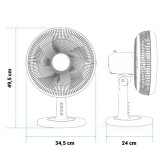 VENTILADOR SOBREMESA ESPOT 35W ASPAS 12" BLANCO