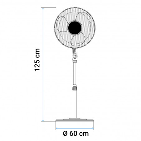 VENTILADOR DE PIE ZERMATT 7045B NEGRO