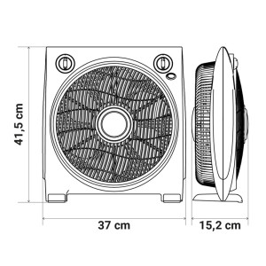 VENTILADOR BOX FAN. DIM ASPAS 12". 45W. MECANICO. BLANCO