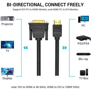 CABLE VENTION  CONVERSOR ABFBF/ DVI MACHO - HDMI MACHO 1M