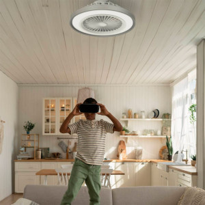 VENTILADOR DE TECHO LESTE 7050W BLANCO Y PLATEADO