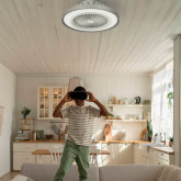 VENTILADOR DE TECHO LESTE 7050W BLANCO Y PLATEADO