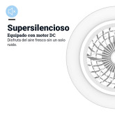 VENTILADOR DE TECHO KONA 7050W BLANCO Y PLATEADO