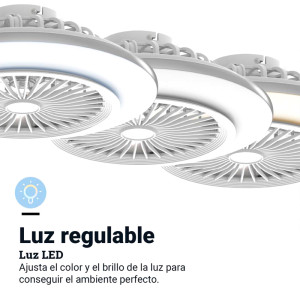 VENTILADOR DE TECHO KONA 7050W BLANCO Y PLATEADO