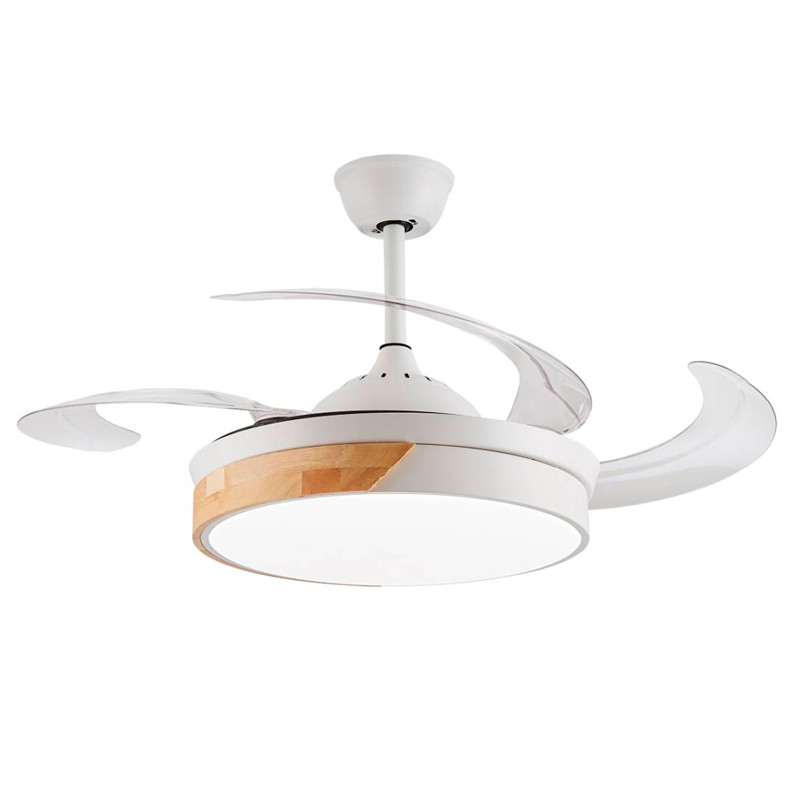 VENTILADOR DE TECHO HABOB 7042WD BLANCO Y MADERA