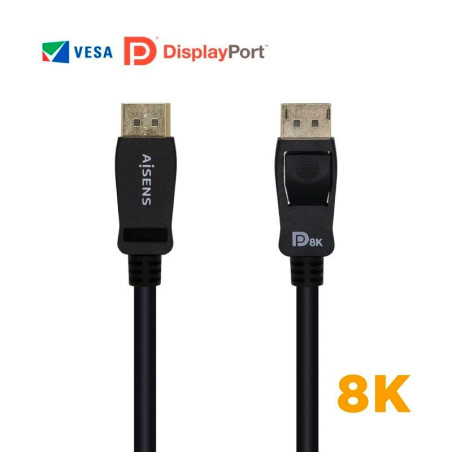 CABLE AISENS DISPLAYPORT/DISPLAYPORT 1.4 8K M/M 3M NEGR