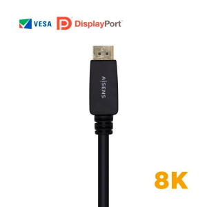 CABLE AISENS DISPLAYPORT/DISPLAYPORT 1.4 8K M/M 3M NEGR