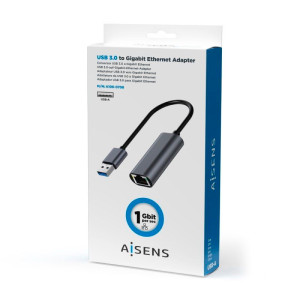 ADAPT.AISENS USB 3.0 RJ45 HEMBRA 15CM GRIS