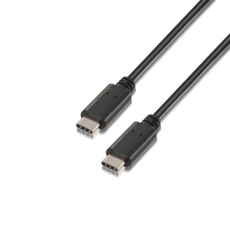 CABLE AISENS USB 2.0 3A, TIPO USB-C/M-USB-C/M, NEGRO, 1.0M