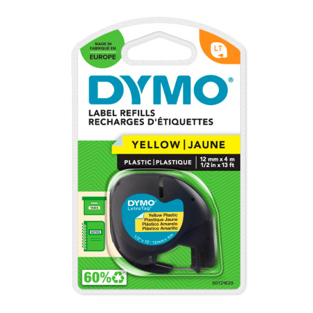 CINTA DYMO AUTOADHESIVA 12MMX 4 METROS NEGRO-AMARILLO 