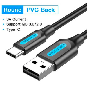 CABLE VENTION USB 2.0 TIPO-C MACHO- MACHO 0.50 CM GRIS