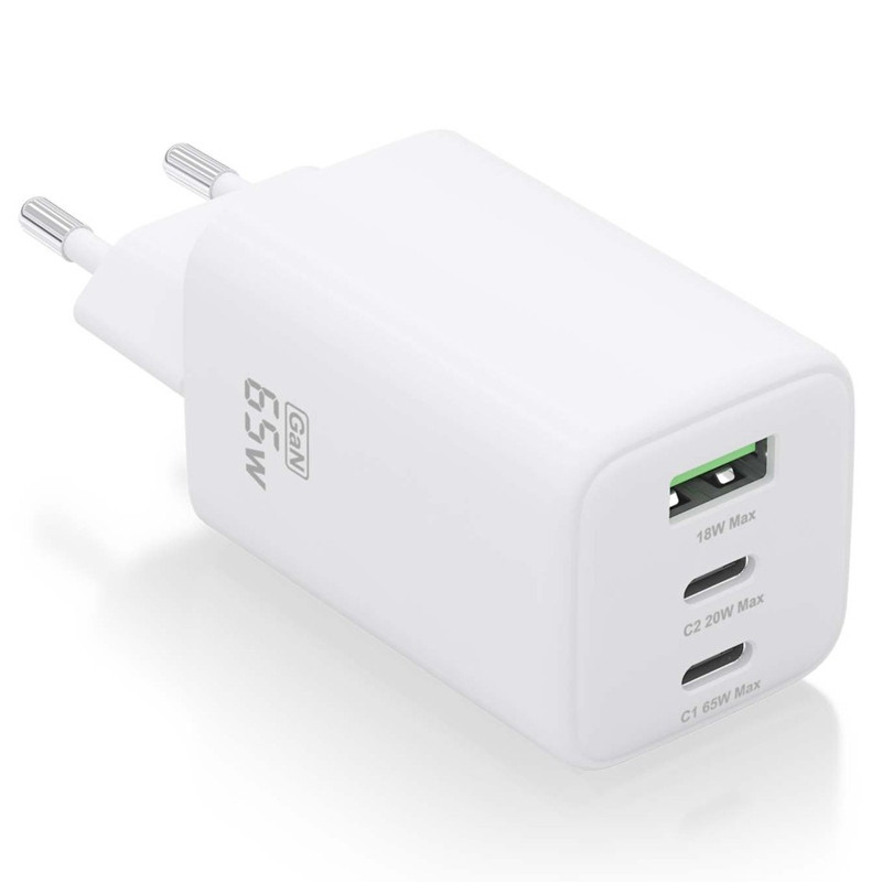 CARGADOR AISENS ASCH-65W3P041-W 2XUSB TIPO-C 65W