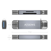 LECTOR DE TARJETAS EXTERNO AISENS ASCR-2AC08-GR/ USB-C /3.1