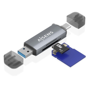 LECTOR DE TARJETAS EXTERNO AISENS ASCR-2AC08-GR/ USB-C /3.1